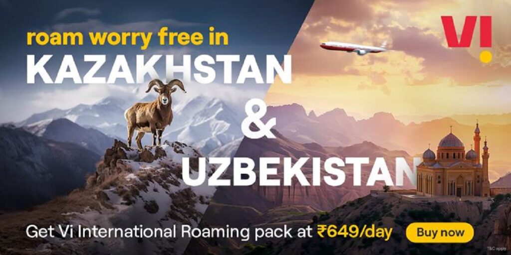 Vi announces enhanced international roaming packs for Kazakhstan, Uzbekistan, and Jordan to serve growing Indian travel market