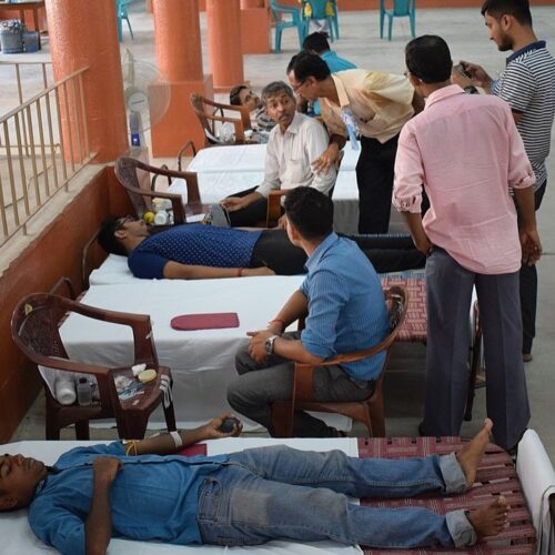 A blood donation camp was held in the district of Dhubri