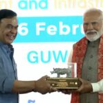 Assam CM Himanta Biswa Sarma felicitates PM Modi at Advantage Assam 2.0