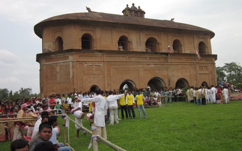 The mood of celebration permeates Rang Ghar on the first day of Bohag