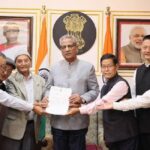 Former Sikkim Parliamentarians call on Governor Om Prakash Mathur at Raj Bhawan